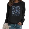Ocean creature printed casual round neck long sleeved sweatshirt