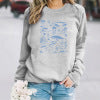 Ocean creature printed casual round neck long sleeved sweatshirt