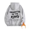 Kangaroo pocket hooded long sleeved fleece hoodie top with slogan print