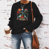 Flower and bird printed hoodie