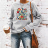 Flower and bird printed hoodie