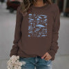 Ocean creature printed casual round neck long sleeved sweatshirt
